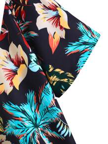 Manfinity Men Floral And Palm Tree Print Shirt Without Tee - Multicolor - View 4