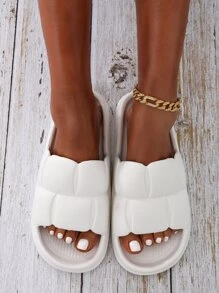女士極簡單帶拖鞋 - 白色 - 查看 5