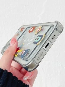 Funda para móvil con estampado de dibujos animados transparente con ranura de tarjeta - Multicolor - Ver 3