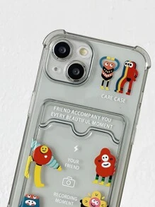 Funda para móvil con estampado de dibujos animados transparente con ranura de tarjeta - Multicolor - Ver 4
