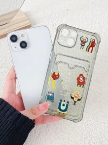 Funda para móvil con estampado de dibujos animados transparente con ranura de tarjeta - Multicolor - Ver 6