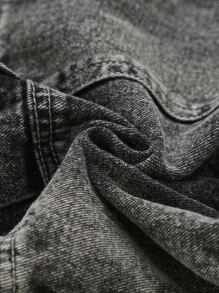 Falda Vaquera Con Doble Bolsillo Y Dobladillo Plisado Para Niñas Adolescentes