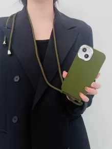 Funda de móvil unicolor con acollador - Verde militar - Ver 2