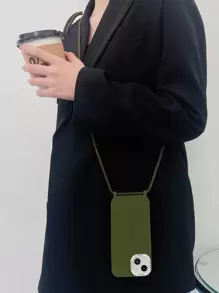 Funda de móvil unicolor con acollador - Verde militar - Ver 8