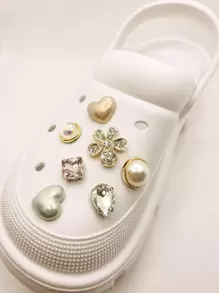 7 piezas con diamante de imitación & con perlas artificiales zapato aleación de zinc moda Accesorios para Zuecos Chanclas - Multicolor - Ver 1