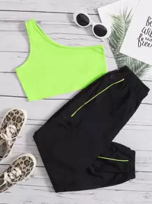 SHEIN Bộ hai mảnh Gái Túi Dây kéo Khối Màu Thể thao - Nhiều màu - Xem 1