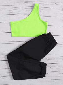 SHEIN Bộ hai mảnh Gái Túi Dây kéo Khối Màu Thể thao - Nhiều màu - Xem 2