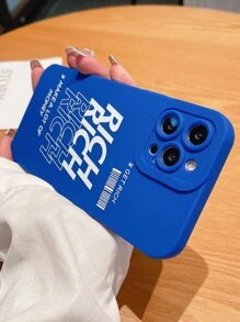 Funda para móvil con estampado de letra - azul real - Ver 4