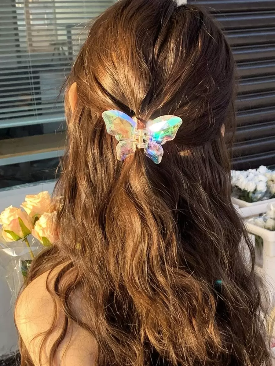 Butterfly Shaped Hair Claw - Multicolor - View 1