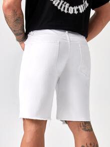 GENTILAND Hombres Shorts mezclilla bermuda desgarro