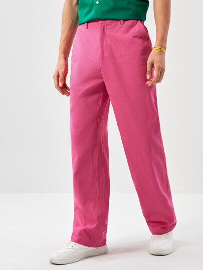 SHEIN Men Slant Pocket Straight Leg Pants