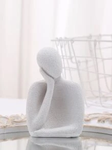 1pc Figure Design Decoration Craft, Modern White Abstract Figure Shaped Decorative Object For Home Decoration Best Gifts Birthday - White - View 2