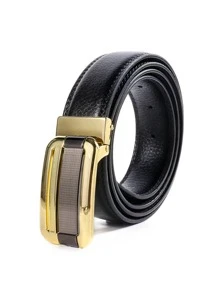 男士皮帶平滑扣飾商業長褲休閒皮帶