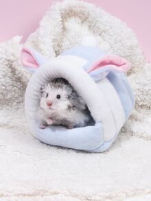 1 pieza Cama para mascotas con diseño de conejo de dibujos animados - Azul y blanco - Ver 1
