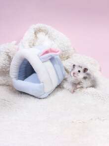 1 pieza Cama para mascotas con diseño de conejo de dibujos animados - Azul y blanco - Ver 5