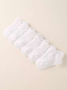 6 双装婴儿秋冬季蝴蝶结装饰保暖毛巾袜幼儿新生儿袜子 - 白色 - 查看 2