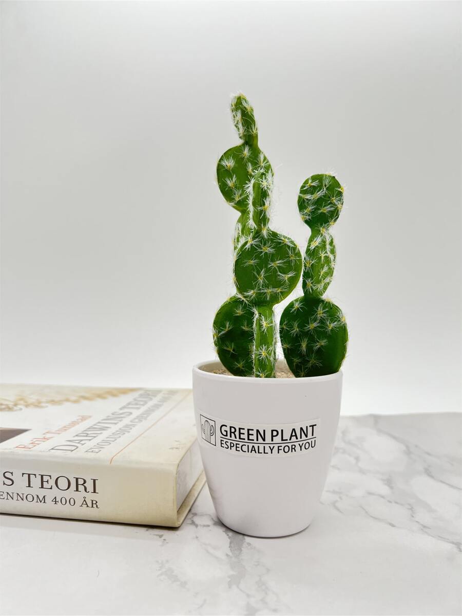 1pc Artificial Potted Cactus - Green - View 1