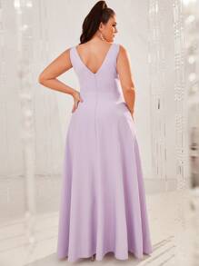 YISIKADO Vestido de vestir con abertura - Lila Púrpura - Ver 2