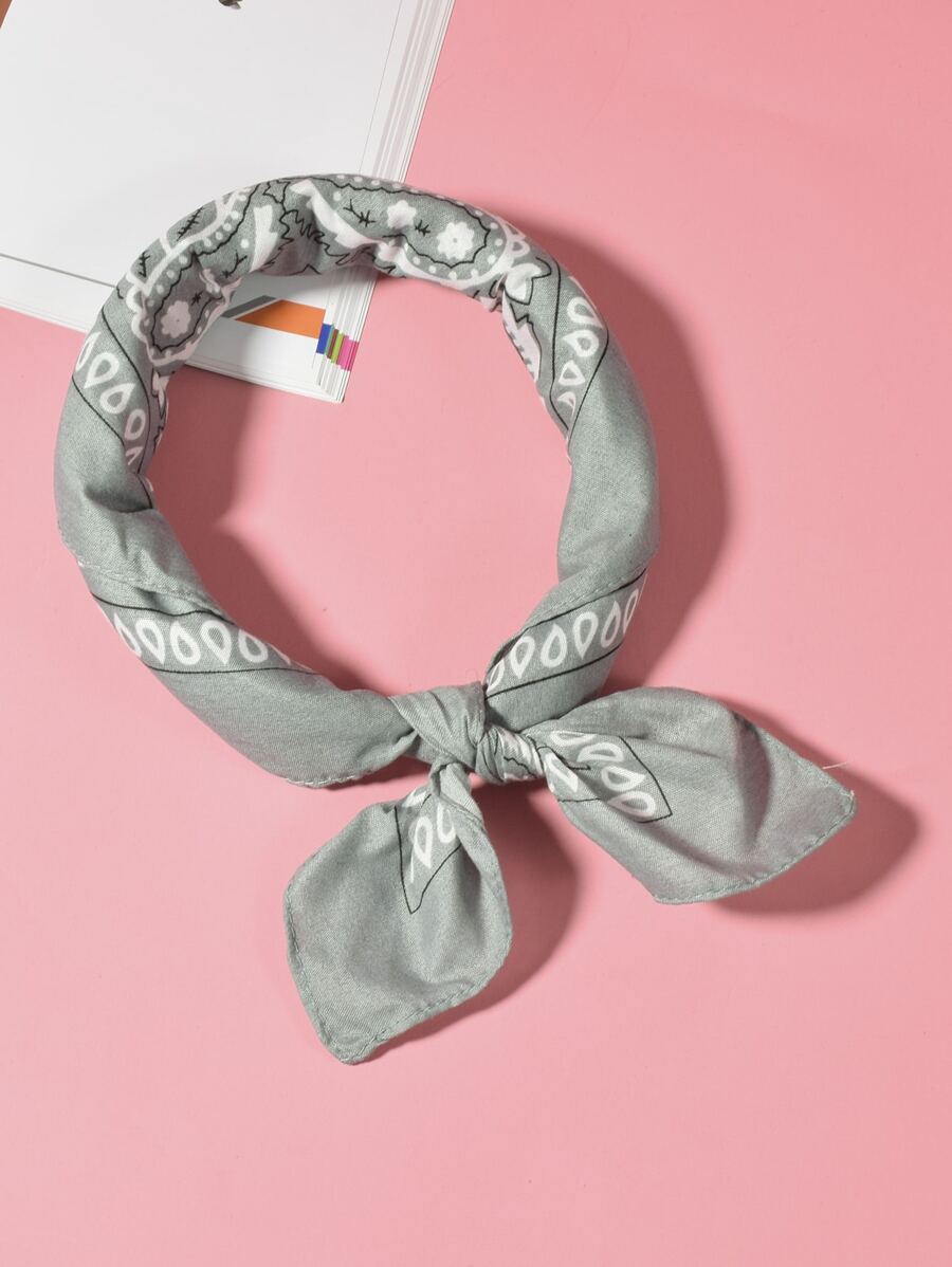 Paisley Print Bandana - Grey - View 1