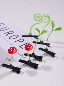 6pcs Mushroom & Plant Decor Hair Clip Cute, Hair Accessories, Hair Barrettes Hair Clips Claw Clips Hair Claws, Head Accessories - Multicolor - View 9