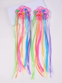 12 件仿真彩色假发发夹、彩虹色发夹和辣妹装饰发夹。适合日常和派对使用。