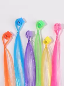 12 件仿真彩色假发发夹、彩虹色发夹和辣妹装饰发夹。适合日常和派对使用。