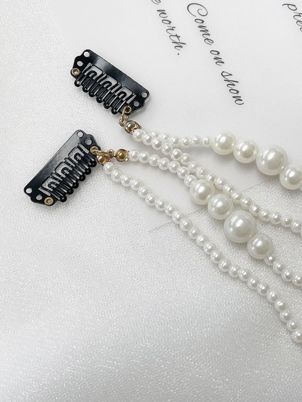 2pcs Faux Pearl Decor Hair Band