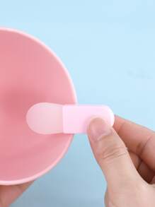 Cepillo de hoja de cara de silicona, 1 pieza Mini espátula de maquillaje Herramientas de belleza portátiles para barro facial, Hoja cosmética Arcilla facial, Hoja de ojos, Suero, Crema - Rosa - Ver 2