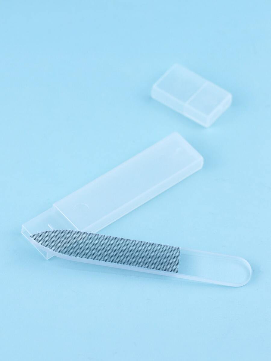 1入組納米玻璃指甲銼和指甲緩衝墊拋光器專業水晶美甲工具套件，適用於天然指甲 - 無色 - 查看 1