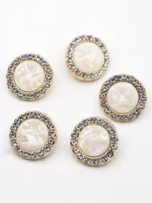 5 adet Yapay Elmas Dekor Düğmesi - Bej - Görünüm 8