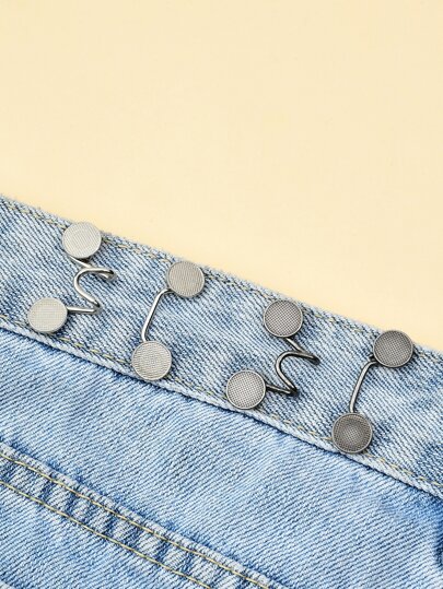 2sets Jeans Waist Retraction Buckles Jeans Resize Form Handy Convenient Tools Adjustable Brass Buckles Weight Loss Period Gadget