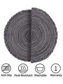 Tấm lót dệt tròn 1pc - Màu xám đen - Xem 5