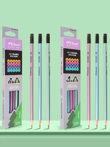 12入組2B/HB金屬油漆書寫鉛筆，附贈鉛筆刨，繪圖素描鉛筆藝術文具，適用於文化學習 - 彩色 - 查看 3