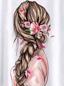 Mulvari Plus Figure Graphic Batwing Sleeve Tee For Summer - White - View 5