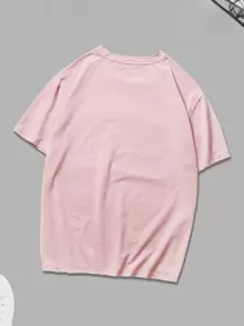 Manfinity Hypemode Men Cartoon Face Print Tee - Baby Pink - View 2