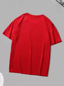 Manfinity Hypemode Men Cartoon Face Print Tee - Red - View 2