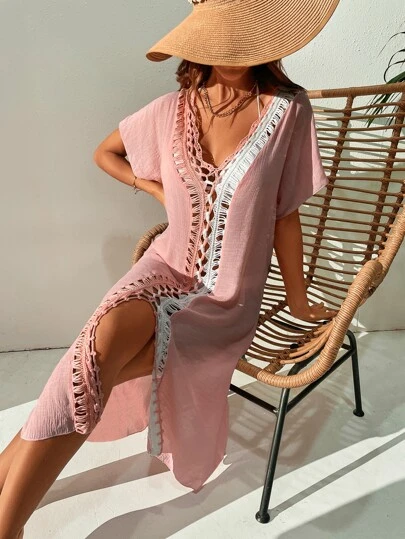 color block crochet dress Color Block Dress