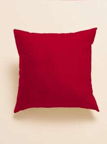 Plain Cushion Cover Without Filler, Red Simple Throw Pillow Case, For Sofa, Living Room, Home Decor - Red - View 1