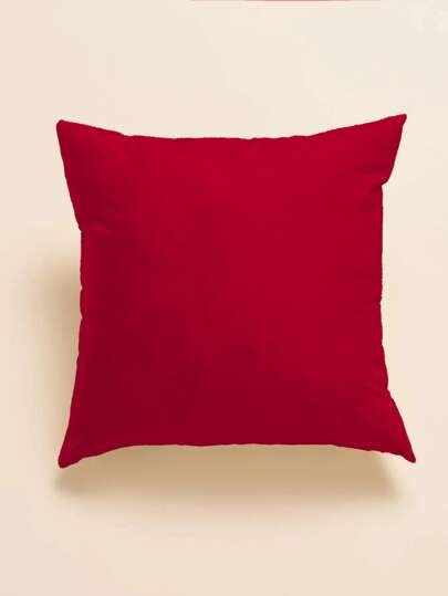 Plain Cushion Cover Without Filler, Red Simple Throw Pillow Case, For Sofa, Living Room, Home Decor