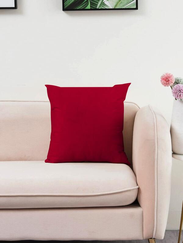 Plain Cushion Cover Without Filler, Red Simple Throw Pillow Case, For