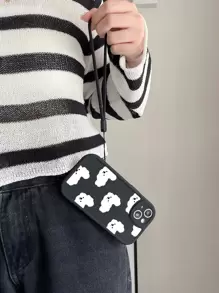 卡通小狗图案手机壳，带挂绳，适用于三星 Galaxy/