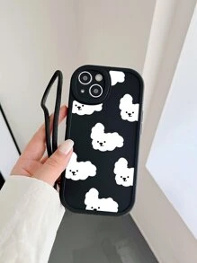 卡通小狗图案手机壳，带挂绳，适用于三星 Galaxy/