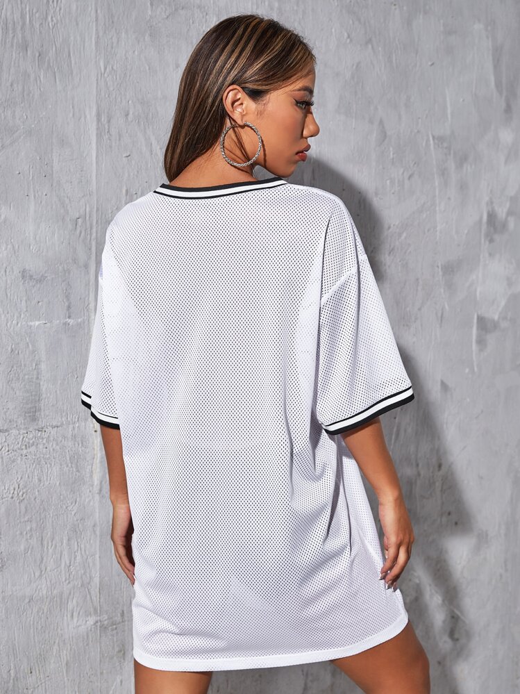 shein jersey dress SHEIN Women's Short Sleeve Stand Collar Striped Shirt Dress