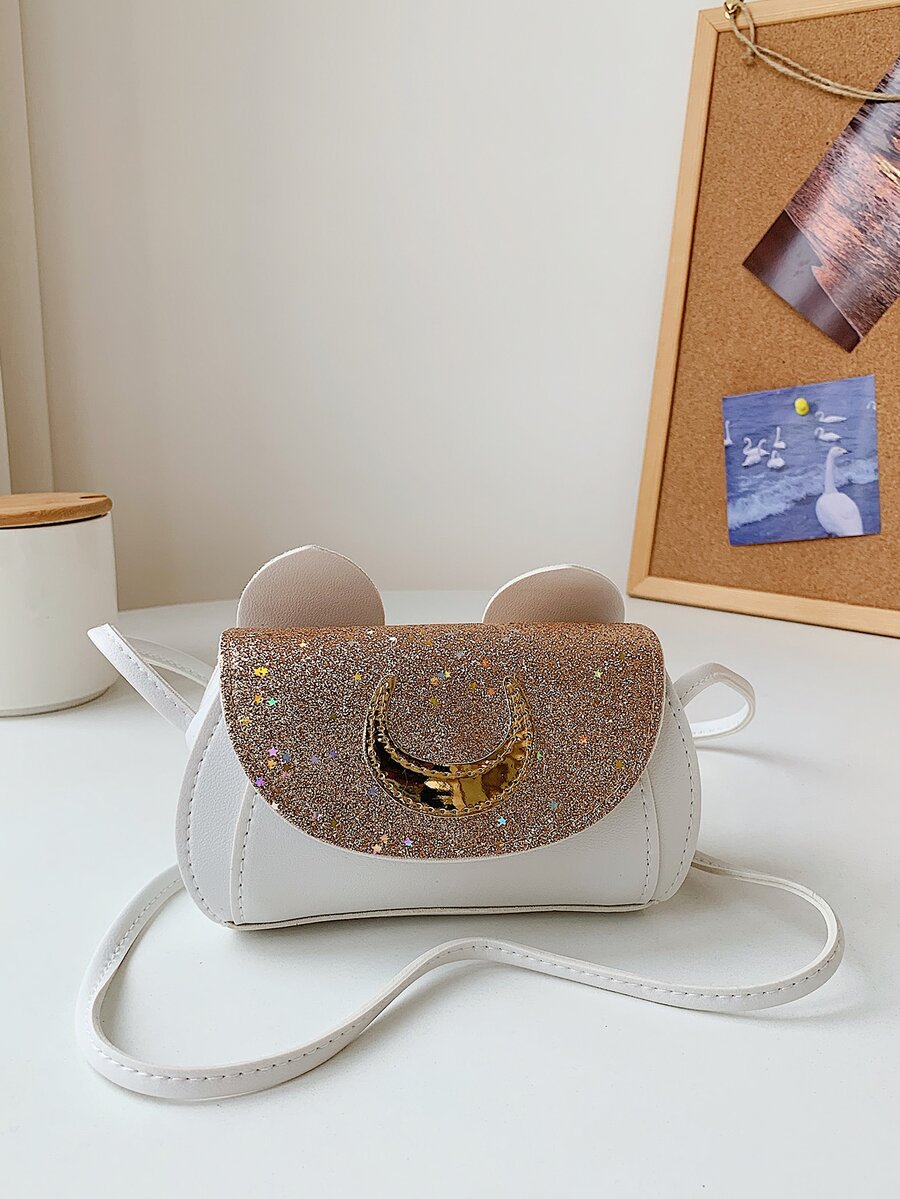 女孩金屬亮絲月亮圖案異形包 - 金色 - 查看 1