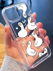 Cartoon Duck Clear Phone Case - Multicolor - View 1