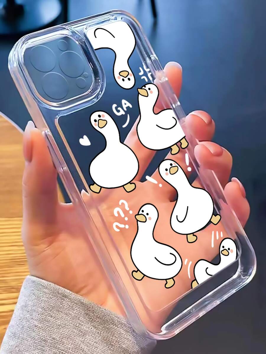 Cartoon Duck Clear Phone Case - Multicolor - View 1