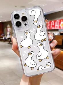 Cartoon Duck Clear Phone Case - Multicolor - View 2