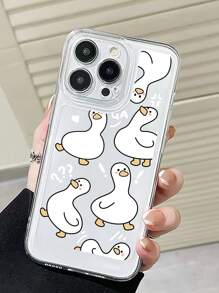 Cartoon Duck Clear Phone Case - Multicolor - View 3