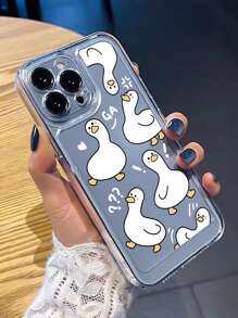 Cartoon Duck Clear Phone Case - Multicolor - View 5