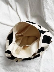 Colourblock Shoulder Bag - Black and White - View 6